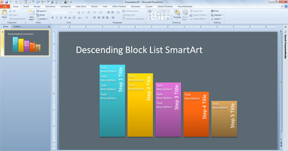 箇条書きリストの代替として ブロックリストのsmartartグラフィック