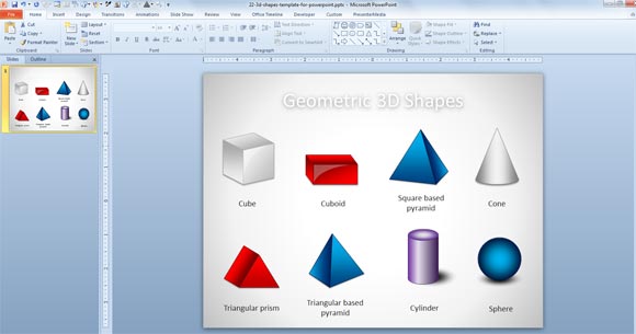 powerpointプレゼンテーションのための無料の3d幾何学図形テンプレート