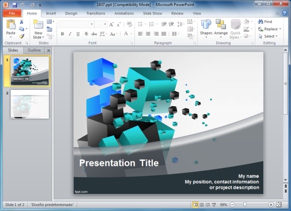 powerpointのための3dキューブパズルテンプレートを解きます