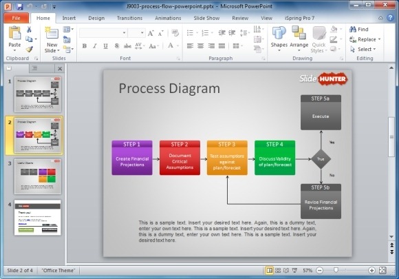Free Process Flow Diagram Template for PowerPoint