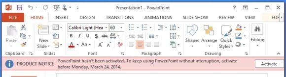 Activate PowerPoint 2013