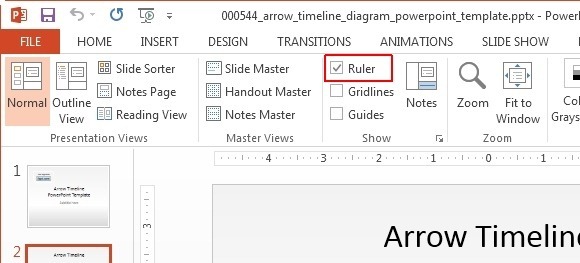 how to enable ruler in powerpoint 2013