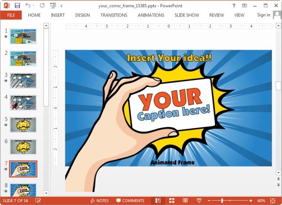 animasi template comic untuk presentasi powerpoint comic template powerpoint