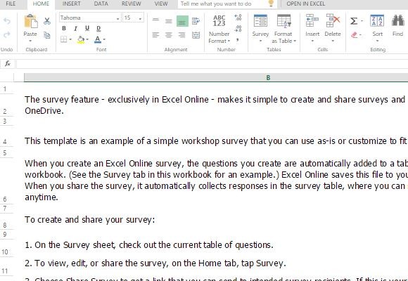 workshop survey form template untuk excel