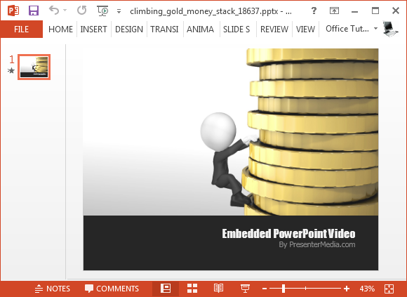 ทองเงินกองวีดีโอภาพเคลื่อนไหวสำหรับ PowerPoint