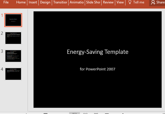 Format de economisire a energiei PowerPoint