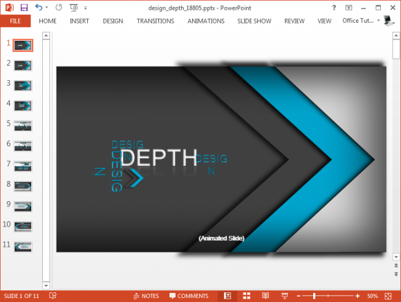 Animated Design Depth PowerPoint Template