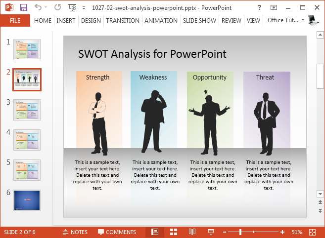 Freie SWOT-Analyse Präsentationsvorlage