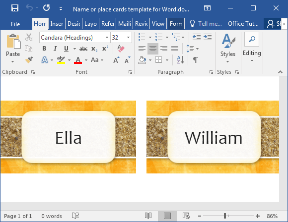 How to Make Printable Place Cards in Word