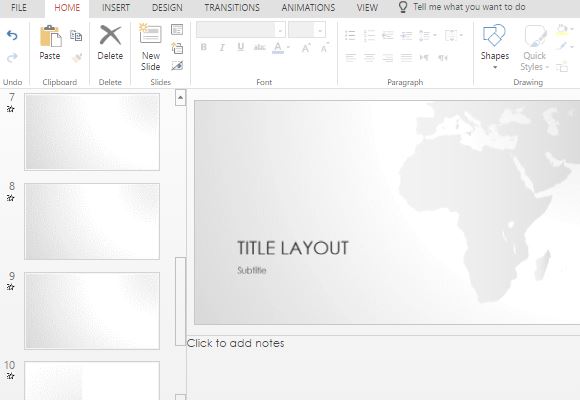 Template Free Africa Carte PowerPoint