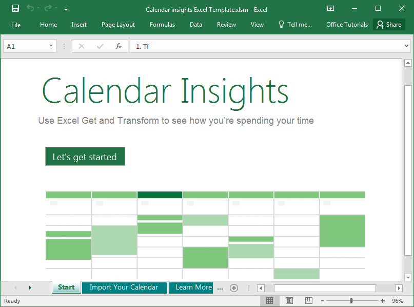 Календарь Insights Шаблон Excel