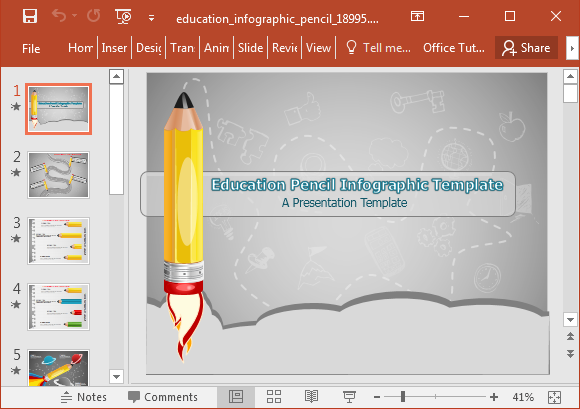 Шаблон Animated Образование инфографики PowerPoint