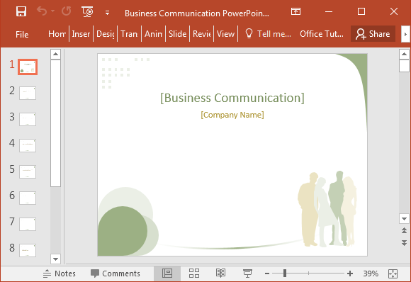 Template Business Communication PowerPoint