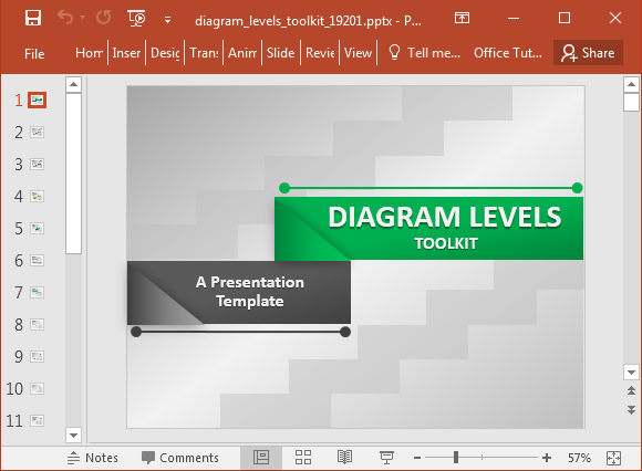 PowerPoint modelo Animated Stage Diagrama Criador