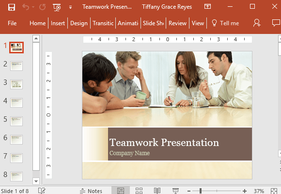 การทำงานเป็นทีมเทมเพลตการนำเสนอเพื่อนำเสนอ PowerPoint