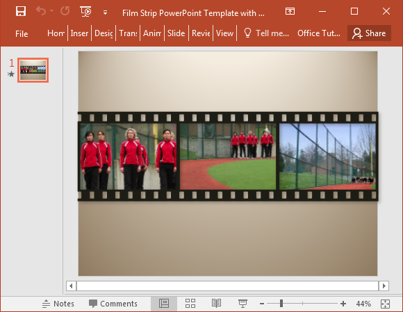 Filmstrip PowerPoint Template With Sample Video Clips