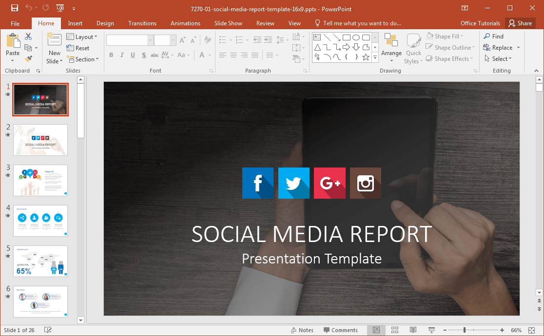 Template Social Media PowerPoint