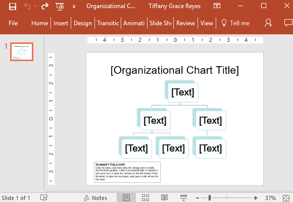 Organizational Chart Title Slide For PowerPoint