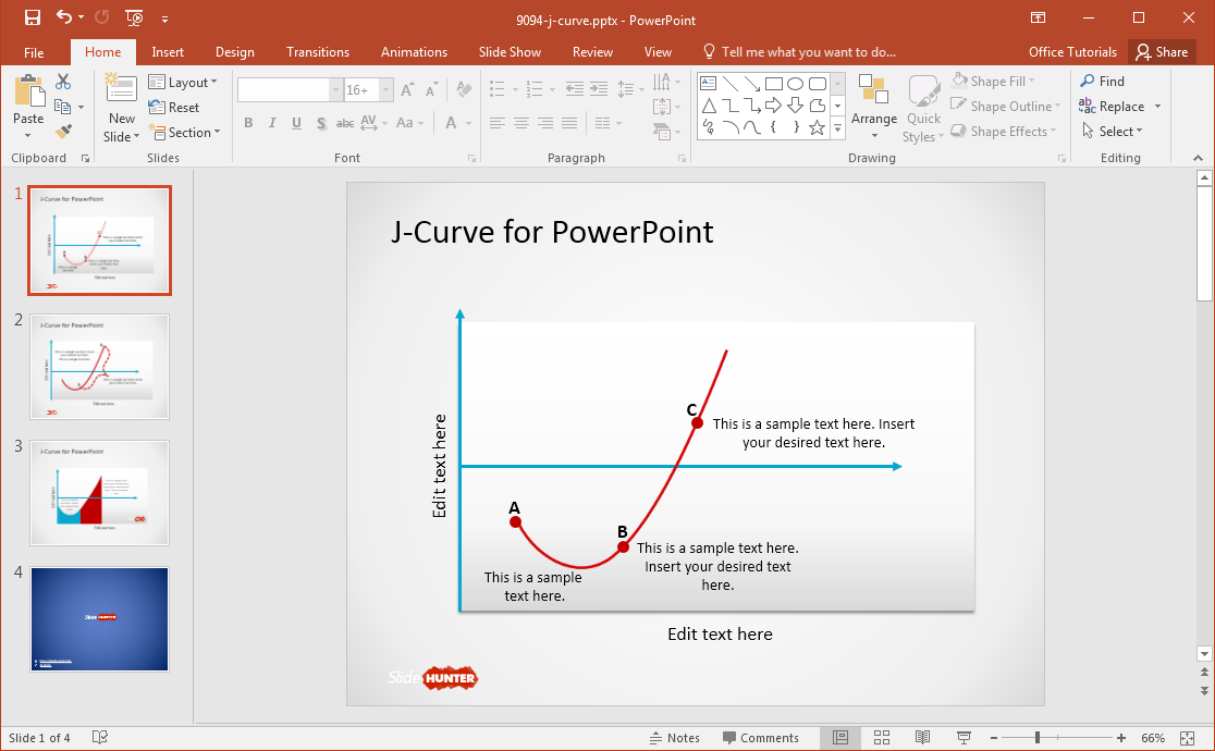 เทมเพลท J Curve PowerPoint