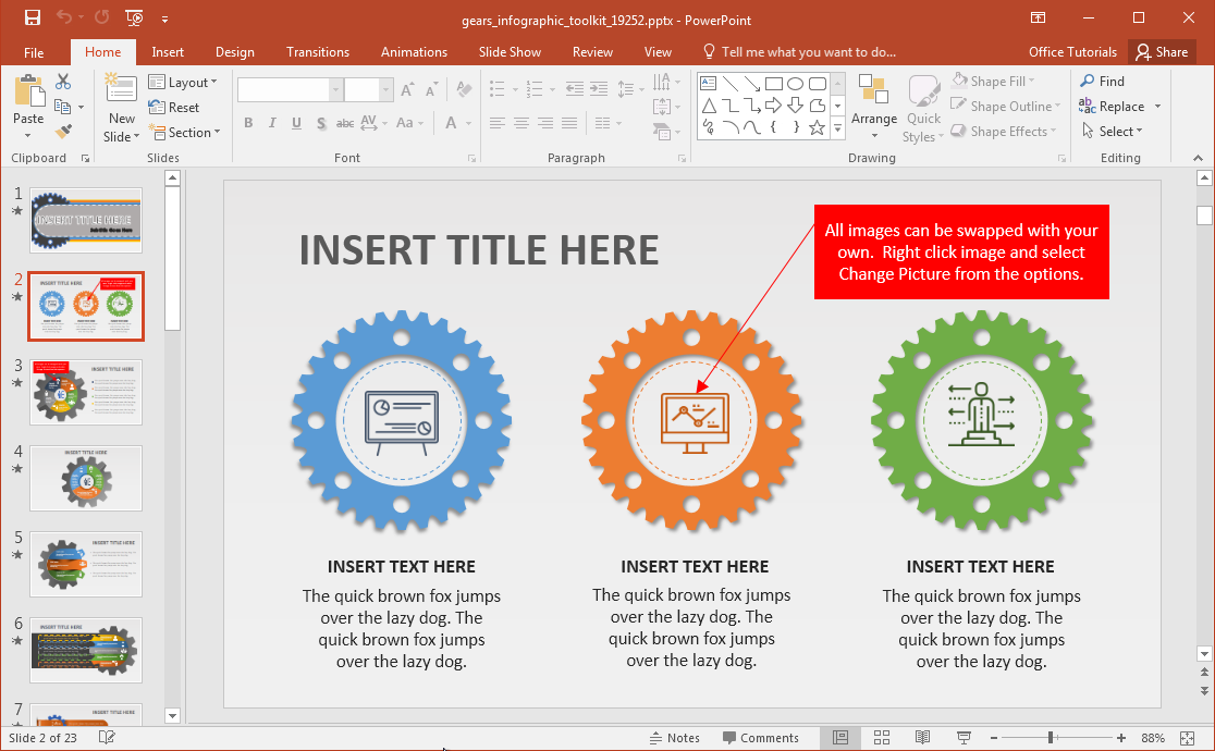 template animated engrenagens infográfico powerpoint animated powerpoint slide