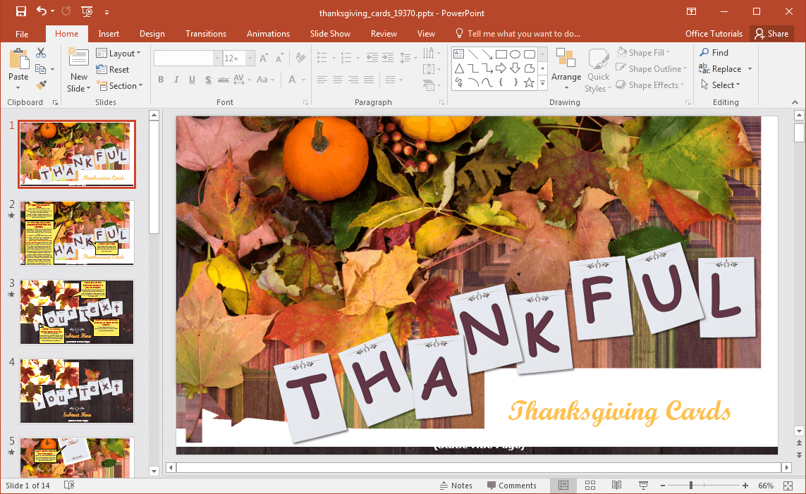 Szablon Animowane Dziękczynienia PowerPoint