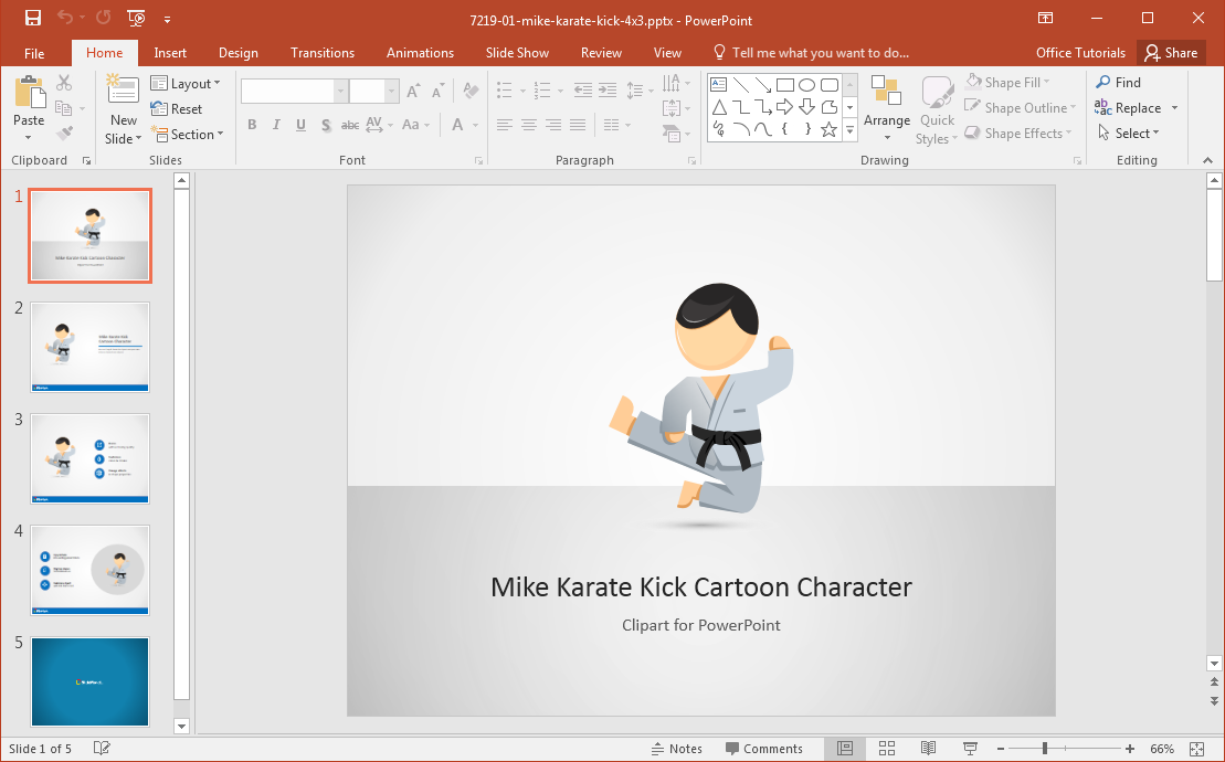 PowerPoint modelo Karate