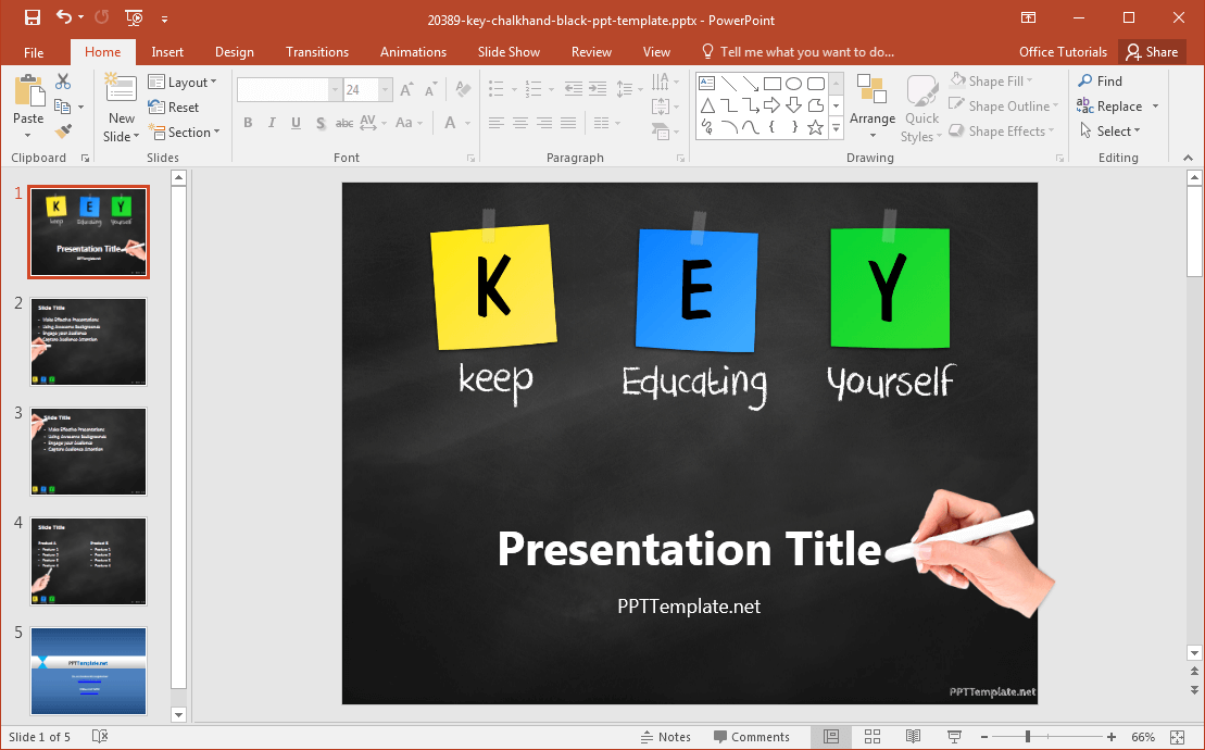 Trzymać kształcenie się szablon PowerPoint