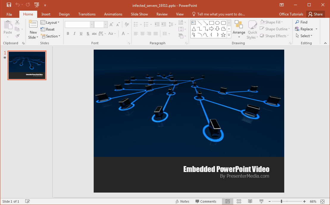 Modèle de réseau d'animation de sécurité PowerPoint