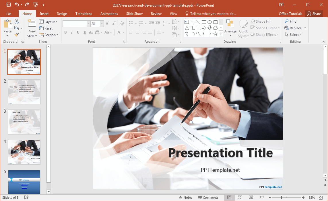 Free Исследования и разработки Шаблон PowerPoint