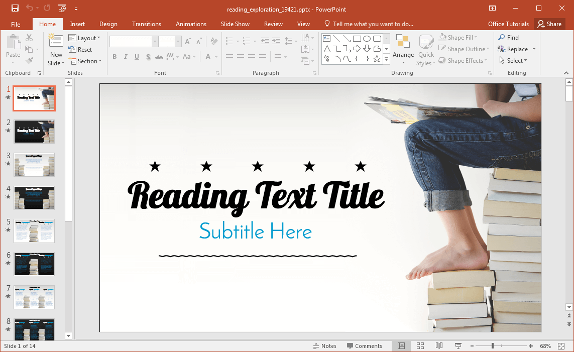 Template Animated Reading PowerPoint