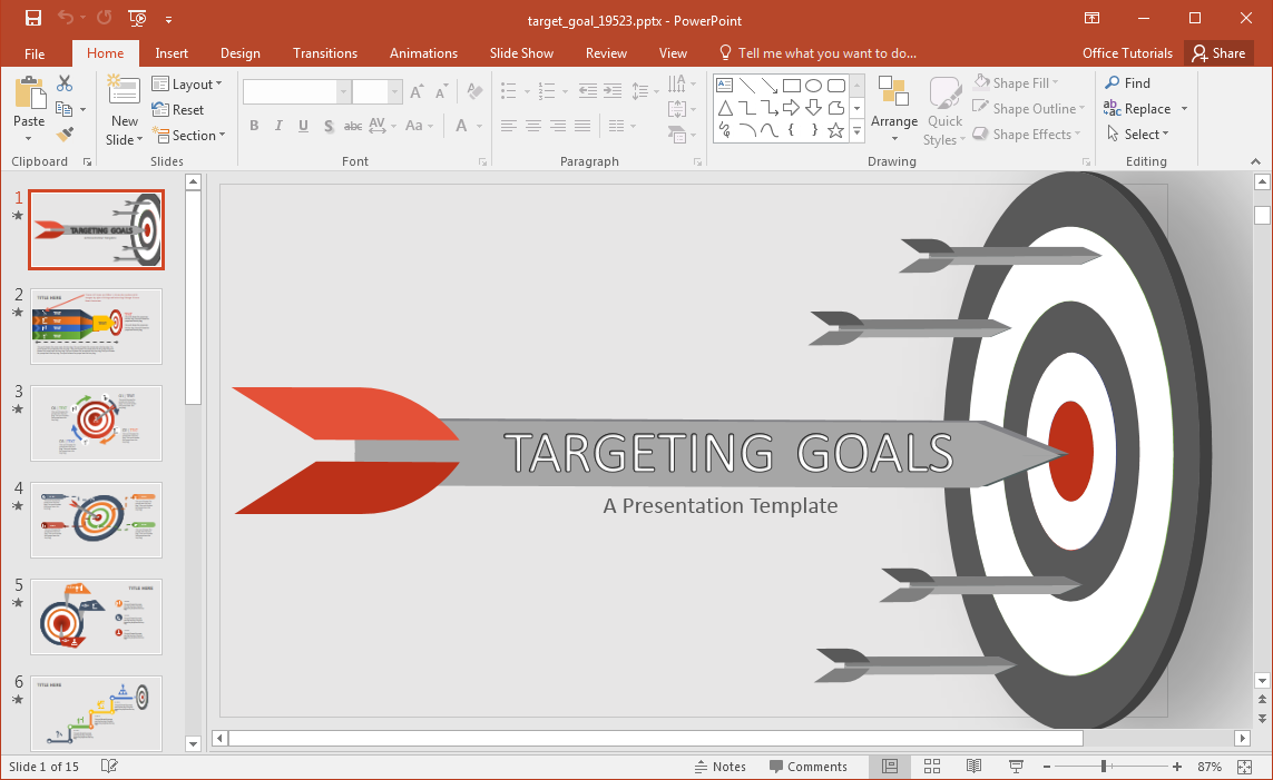 Animated Target Goal PowerPoint Template