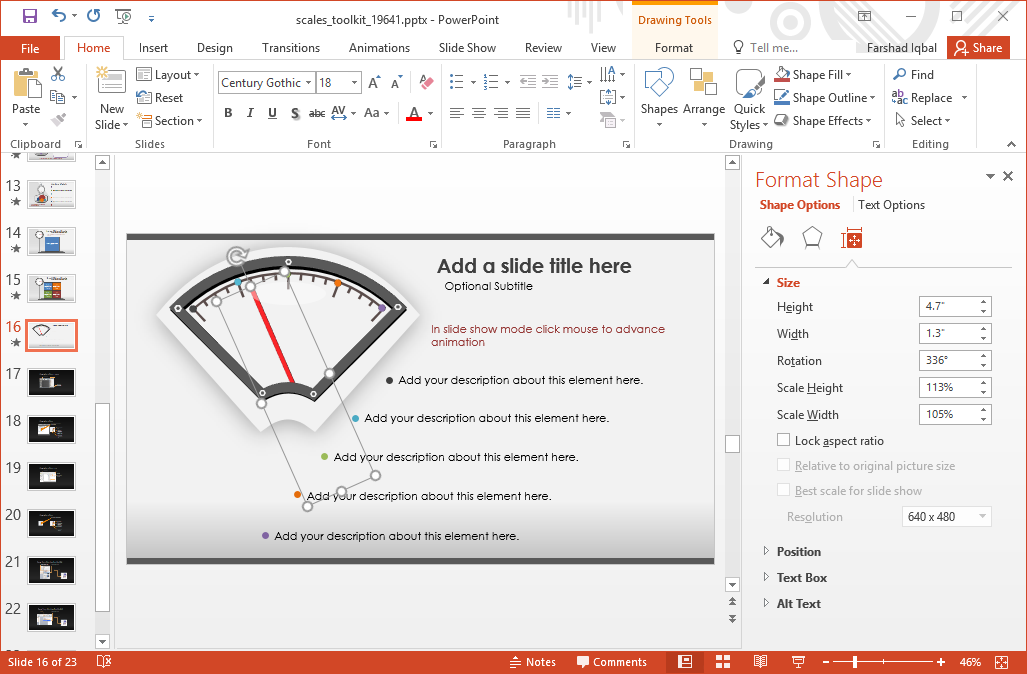 Animierte Waagen Powerpoint-Vorlage Animierte Waagen Powerpoint-Vorlage