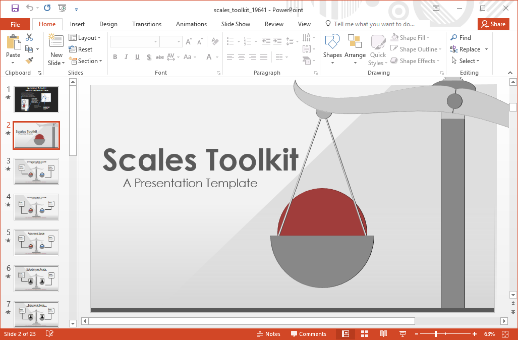 Hareketli PowerPoint Template Scales
