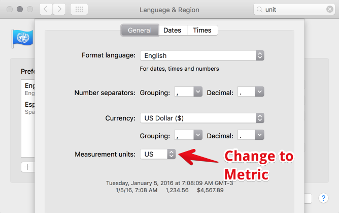 İnç değiştirin Mac için PowerPoint'te cm'ye