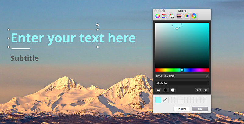 Mac 용 PowerPoint에서 RGB 색상으로 작업