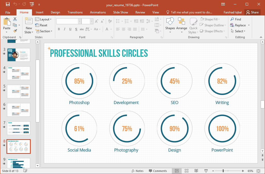 standard resume format templates