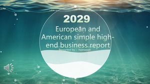 Avrupa ve Amerika Birleşik Devletleri basit üst düzey iş raporu PPT şablonu