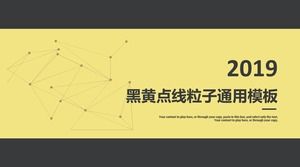 Black and yellow dotted line particle dynamic PPT template