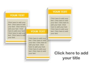 Modèle de zone de texte PPT avec effet de carton jaune