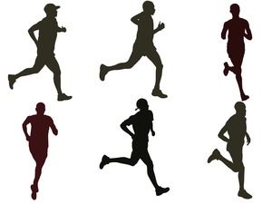 Black running running sport silhouette PPT material