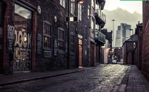 Beautiful european and american street street scene ppt background picture