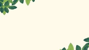 Свежий зеленый лист цветок границы PPT фон
