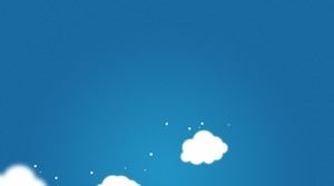 Прохладное голубое небо и белые облака PPT фоновый рисунок