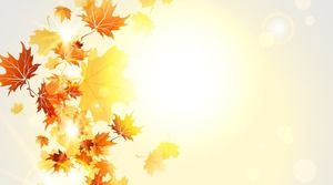 黃色紅色美麗金色秋天楓葉PPT背景圖片