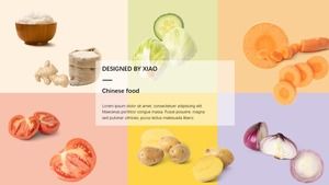 Modelo de ppt de tema colorido de alimentos frescos de moda pequena
