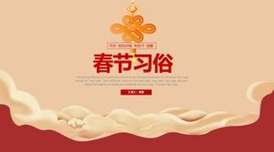 구정 세관 활동 미식가 중국 새해 전통 세관 소개 PPT 템플릿