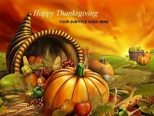 Happy Thanksgiving Kürbis Mais Essen Thema Thanksgiving Ppt Vorlage