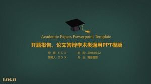 Blackboard background flat college student graduation thesis defense opening report ppt template