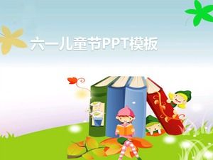 Good children who love reading-Children's Day ppt template (two sets)