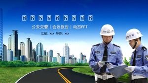 Geeignet für die öffentliche Sicherheit Verkehrspolizei feierlich blau allgemeine Arbeitsbericht ppt Vorlage